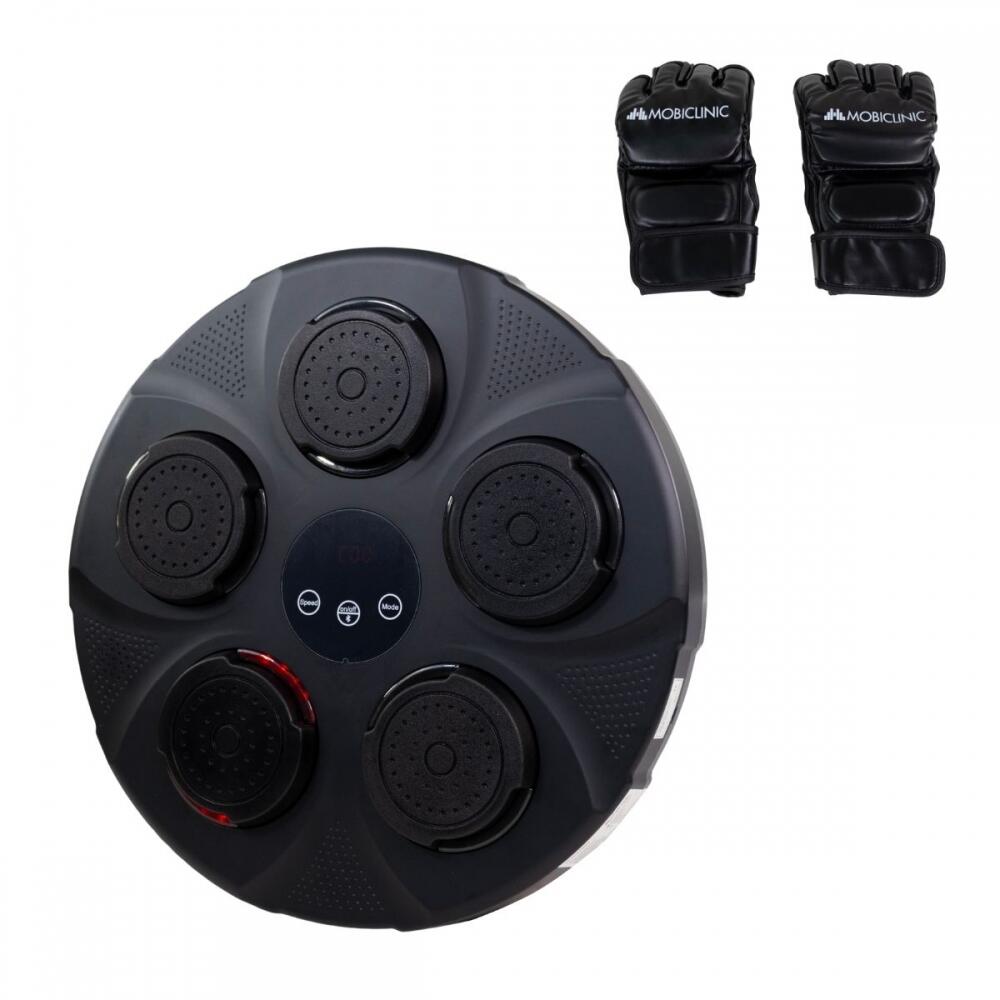 MOBICLINIC Máquina de boxe musical com 9 modos Inclui luvas Luzes Ecrã LED e Bluetooth