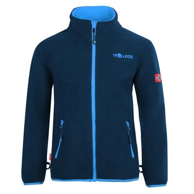 Kids fleece jacket oppdal xt ademend isolerend mosgroen/goudgeel/blauw