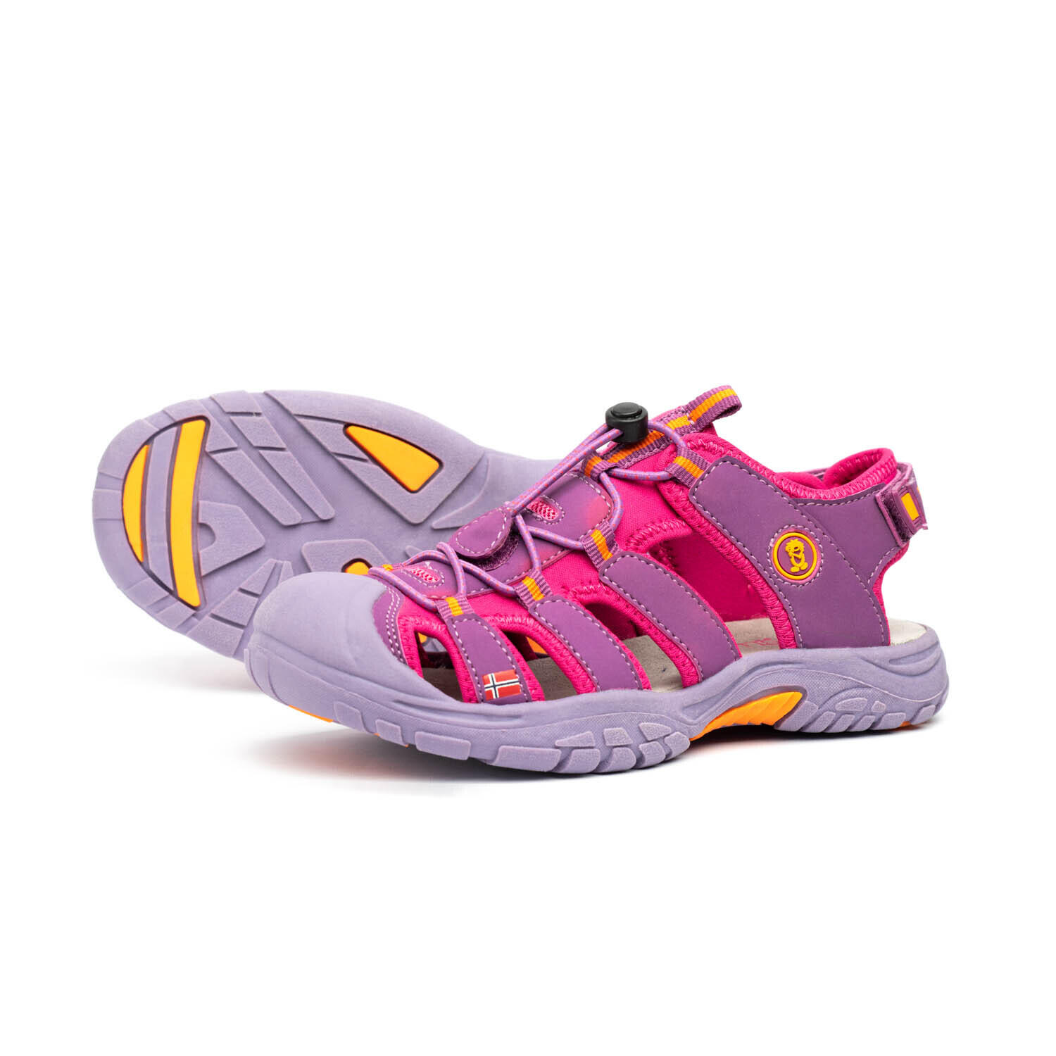 Sandale enfant Kvalvika rose foncé / orange 5/5