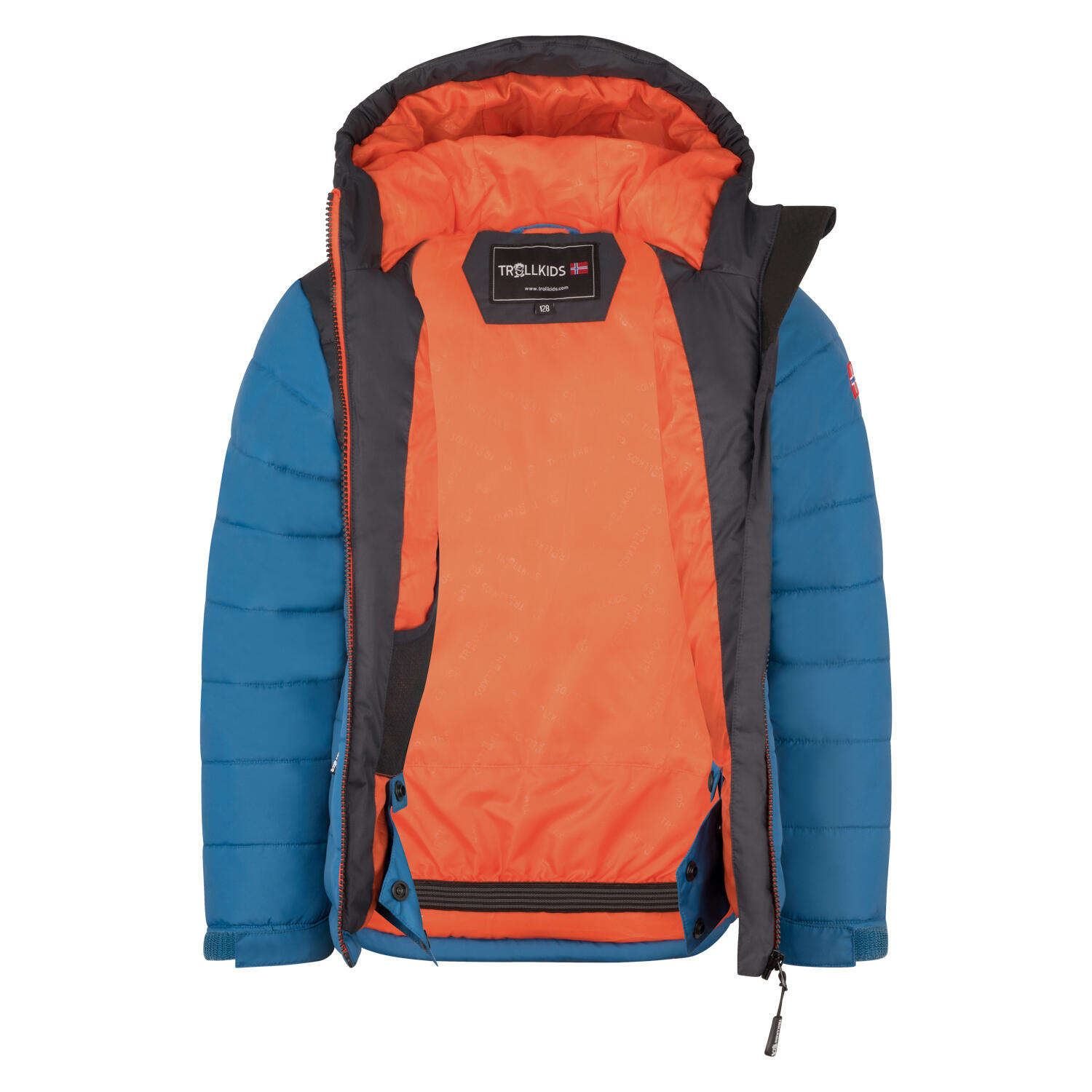 Kinder Winterjacke Hemsedal Mittelblau / Rot 3/4