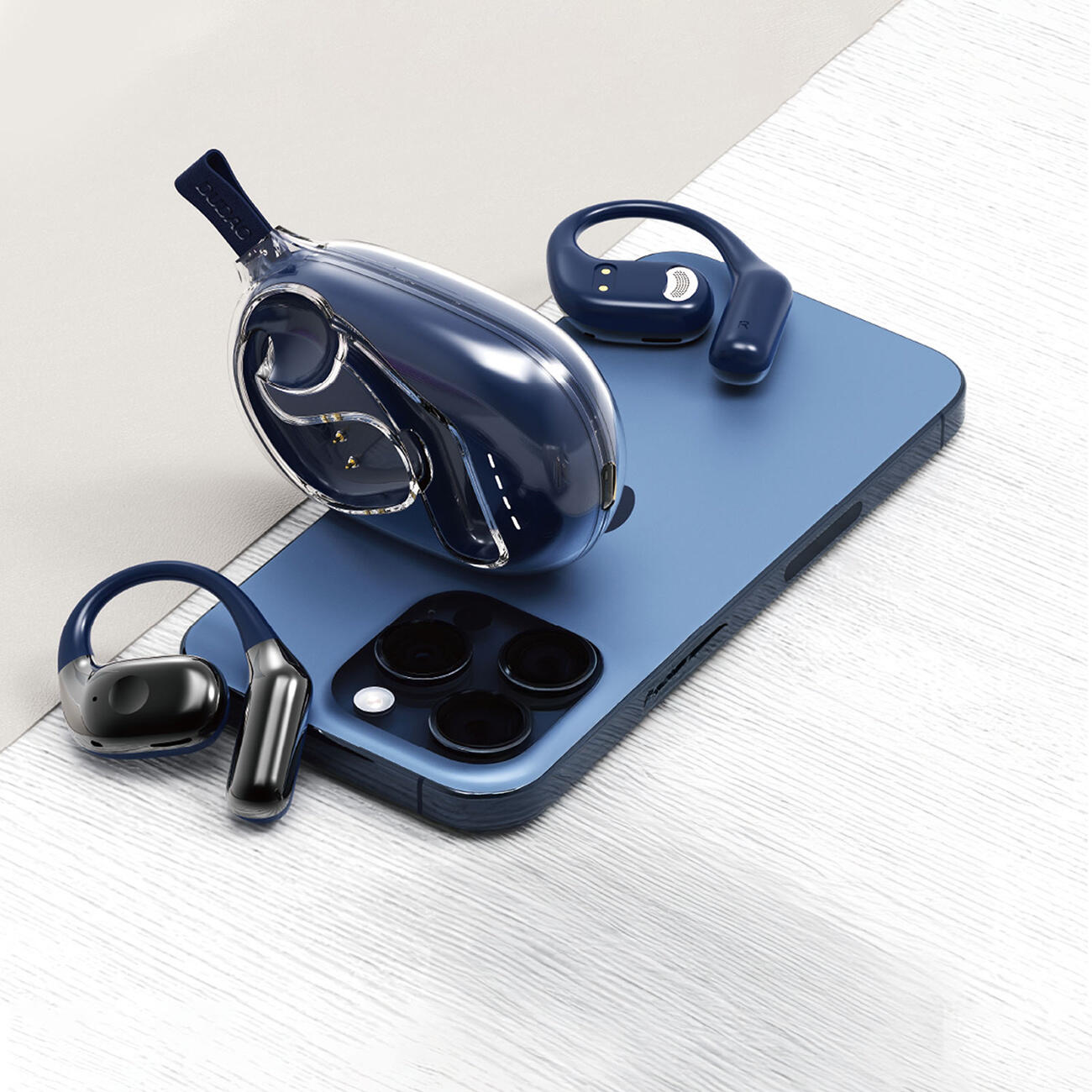 Słuchawka bluetooth u17max ows - granatowa 3/4