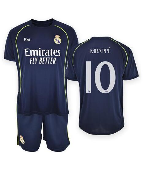 Camiseta Niño Mbappé Real Madrid Segunda Equipación Réplica Oficial 25/26