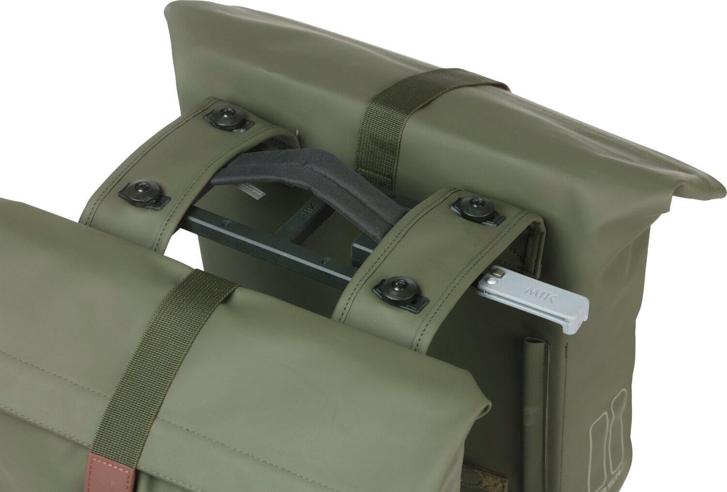 Basil Doppelpacktasche City MIK moss green, 12x30x33cm, 28-32ltr 3/6