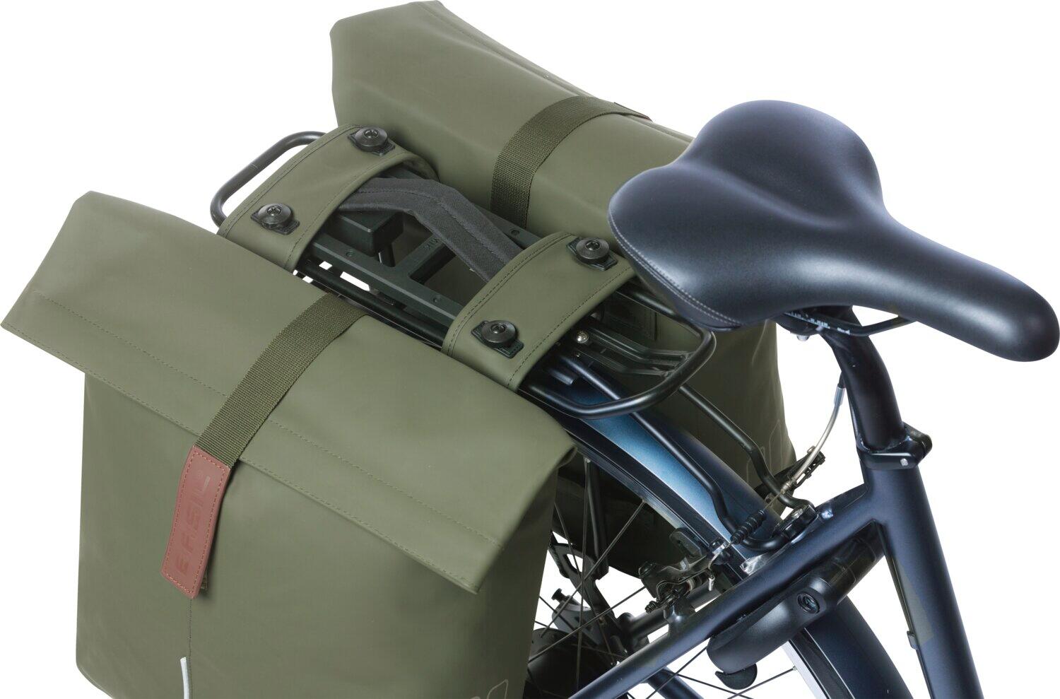 Basil Doppelpacktasche City MIK moss green, 12x30x33cm, 28-32ltr 5/6