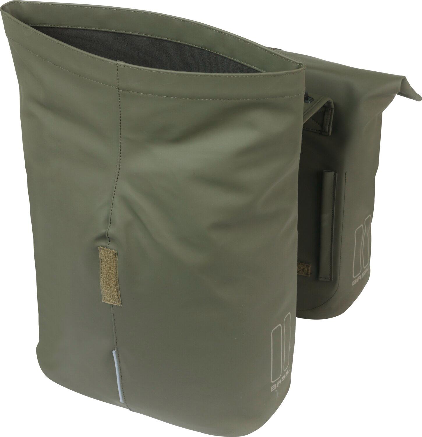 Basil Borsa Singola City MIK-KF-Hook: 8-11L, In Polyestere Idrorepellente Con Chiusura Pieghevole, Piastra Adattatore Klickfix E Ganci Inclusi
