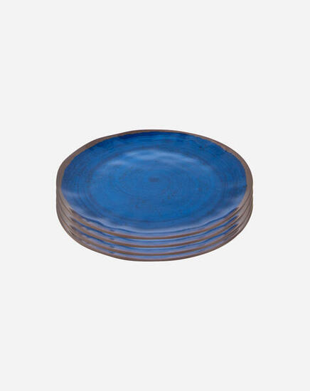 Bo-Camp - Frühstücksteller - Halo - 4 Stück - Melamin - Blau