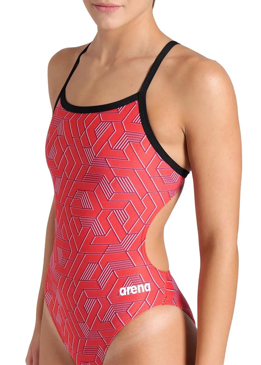 Costume da bagno Arena Escape Challenge Back - Nero / Rosso squadra - Taglia 26 4/6