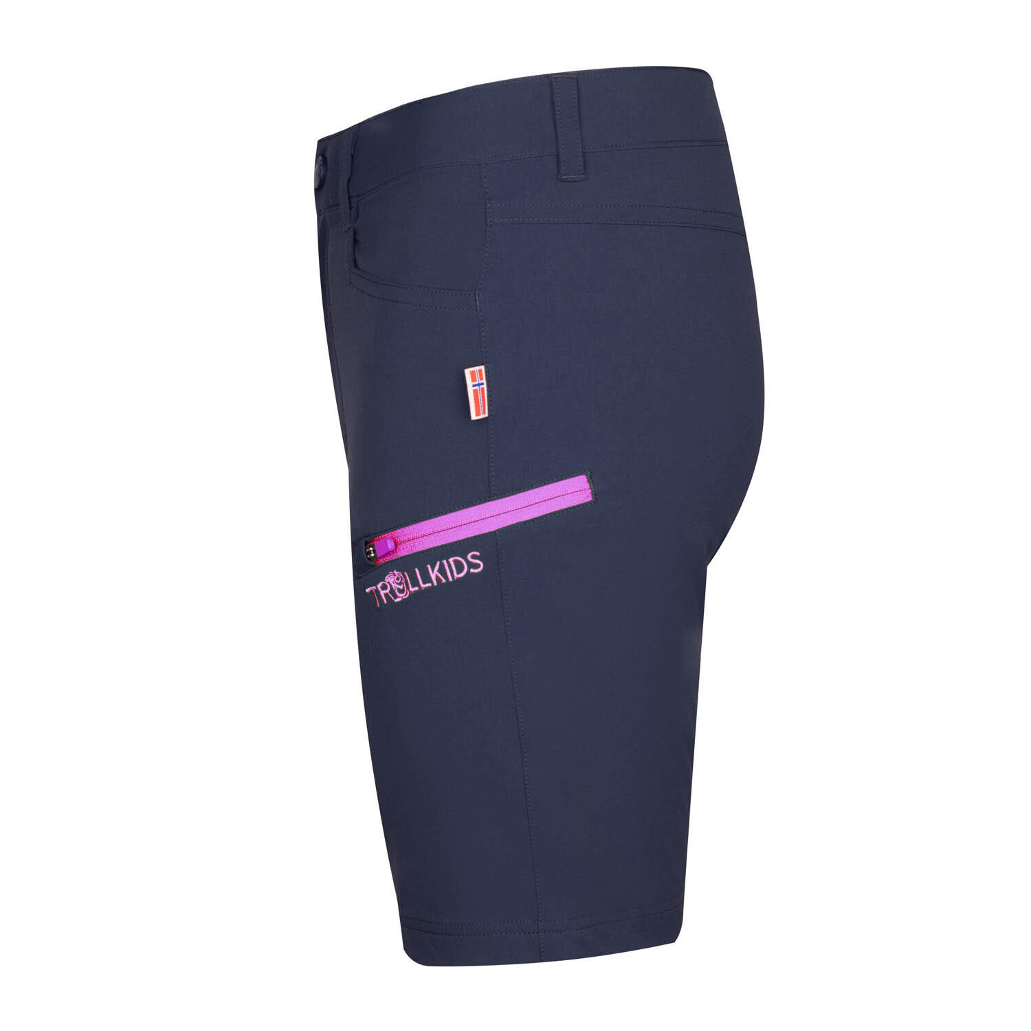 Short enfant Haugesund bleu marine/magenta 3/4