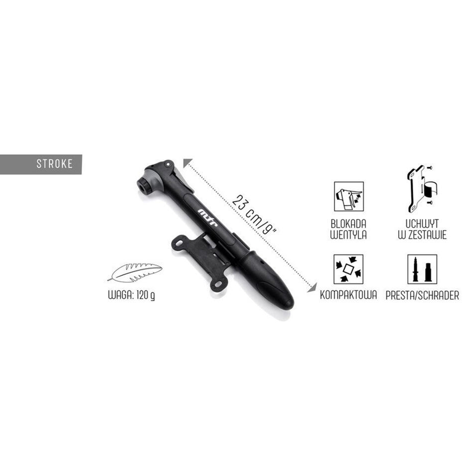 Mini bomba de bicicleta Stroke (Preto) 6/6