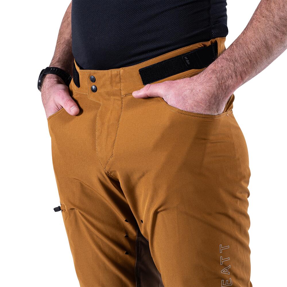 Pantalon VTT long Trail 2.0 extensible et imperméable marron homme 2/7