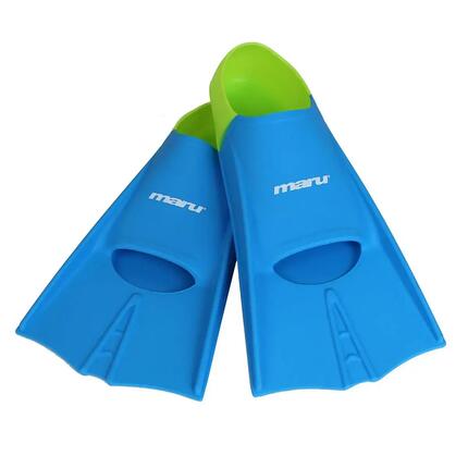 Maru Short Blade Fins - Blauw/Lime - Maat UK 5-7/38-41