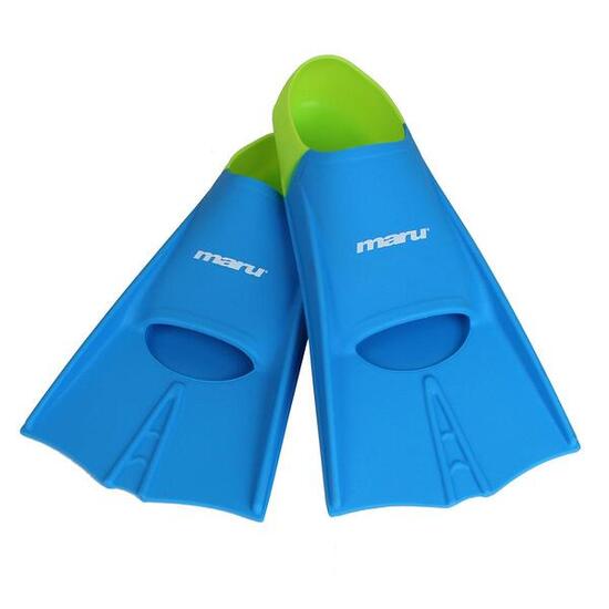 Maru Short Blade Fins - Blauw/Lime - Maat UK 5-7/38-41