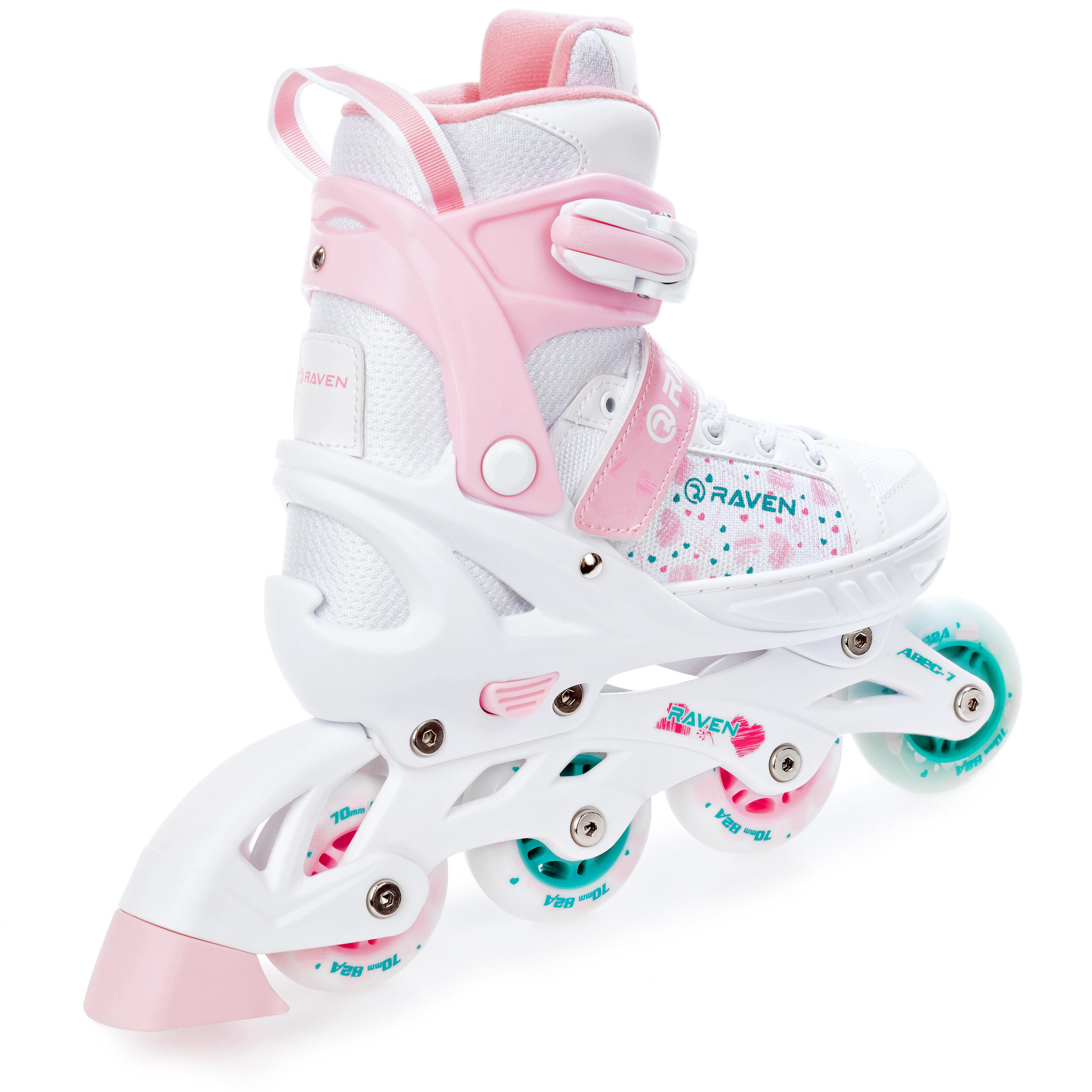 Rueda ajustable Inline skates Luminosa LED Rosi Blanco/Rosa 3/5