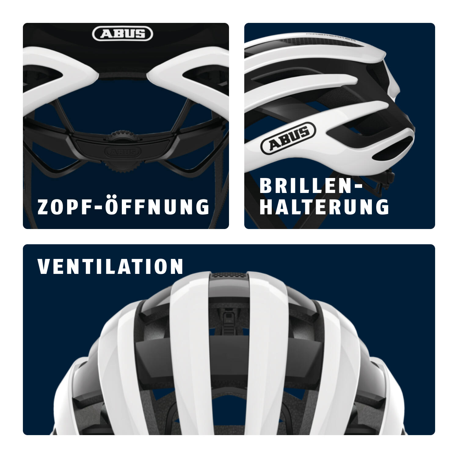 Casque Abus Airbreaker Polar Blanc L 59-61 cm - Protection Inégalée 3/7