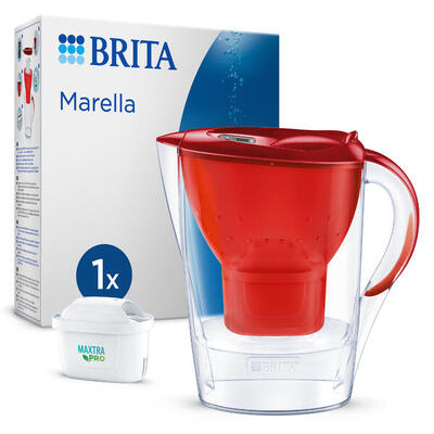 Brita marella waterfilterkan 2,4l - rood - incl. 1 maxtra pro all-in-1 filter
