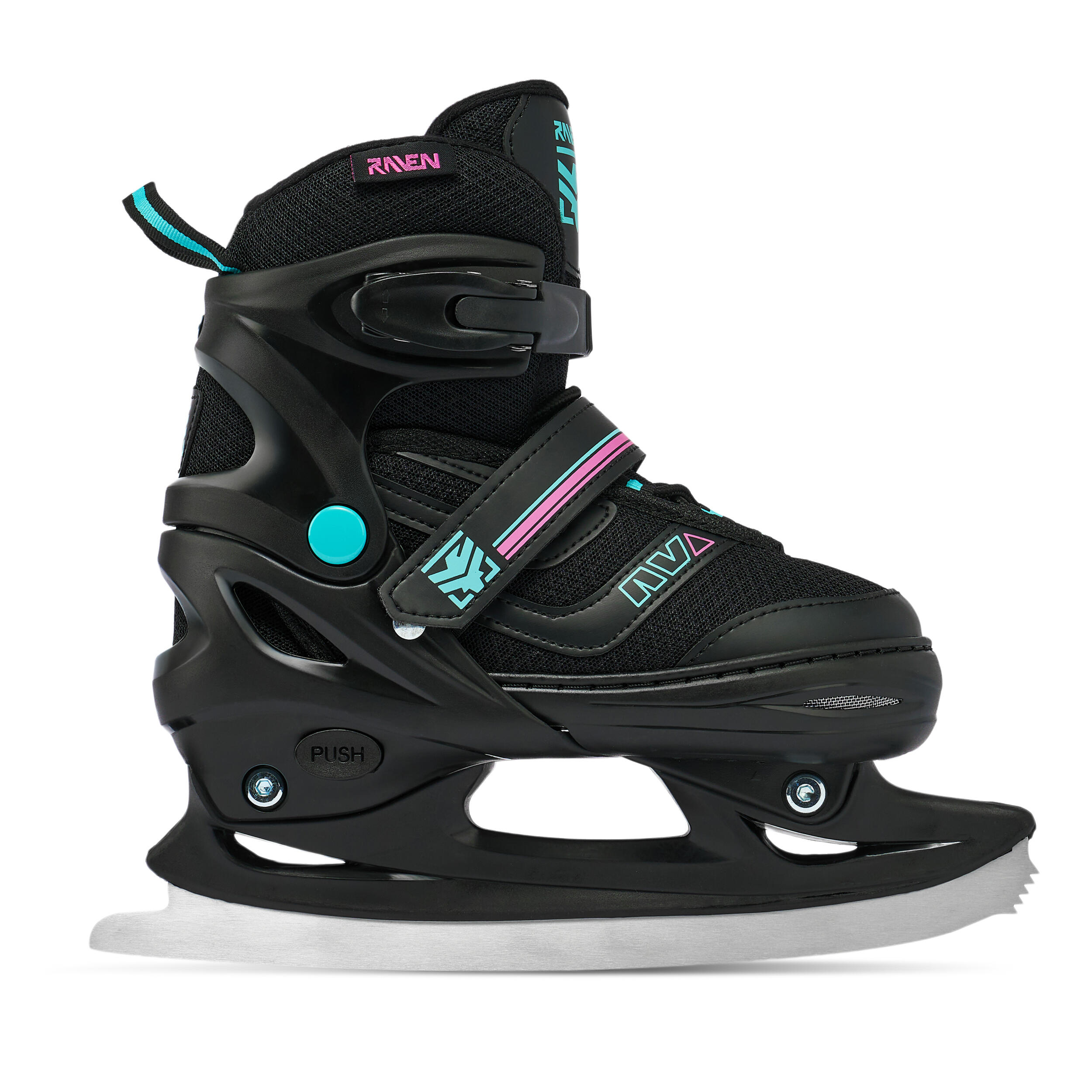 Verstellbare Rollschuhe Schlittschuhe 2in1 Drill Schwarz/Mint/Pink 4/6