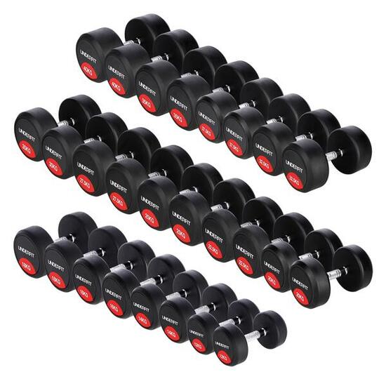 Zestaw hantli gumowanych UNDERFIT 2 x 12-40 kg 13 par (660 kg) siłownia