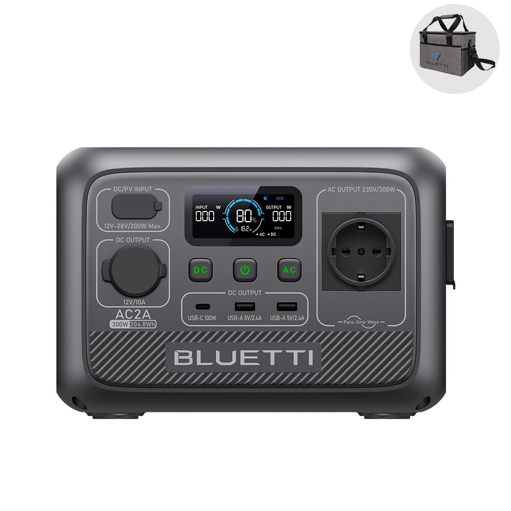 BLUETTI Gerador Elétrico Portátil BLUETTI AC2A - Caminhada Camping Caravana - 300 W