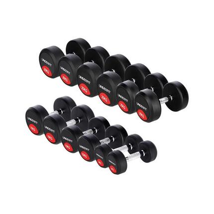 Zestaw hantli gumowanych UNDERFIT 2 x 5-30 kg 6 par (212 kg) siłownia