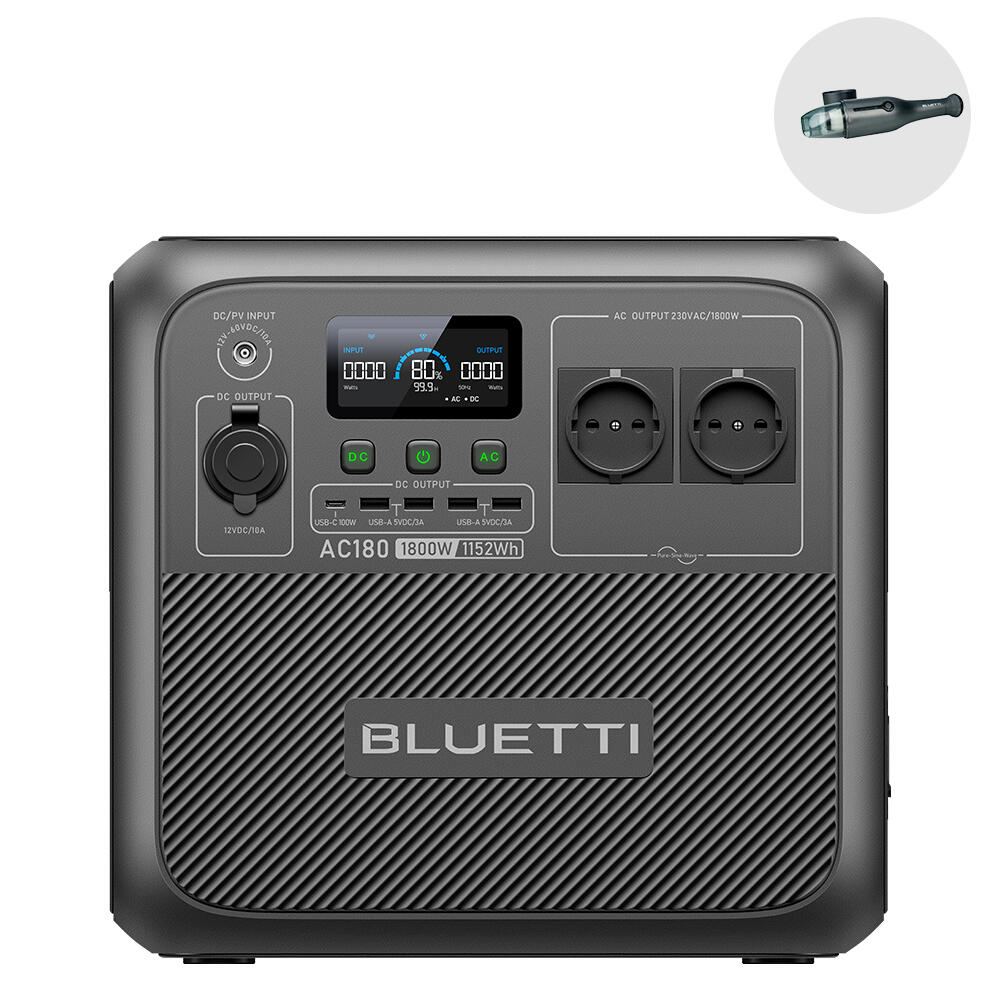 BLUETTI Estação Elétrica Portátil BLUETTI AC180 1800W/1152Wh Bateria para Campismo