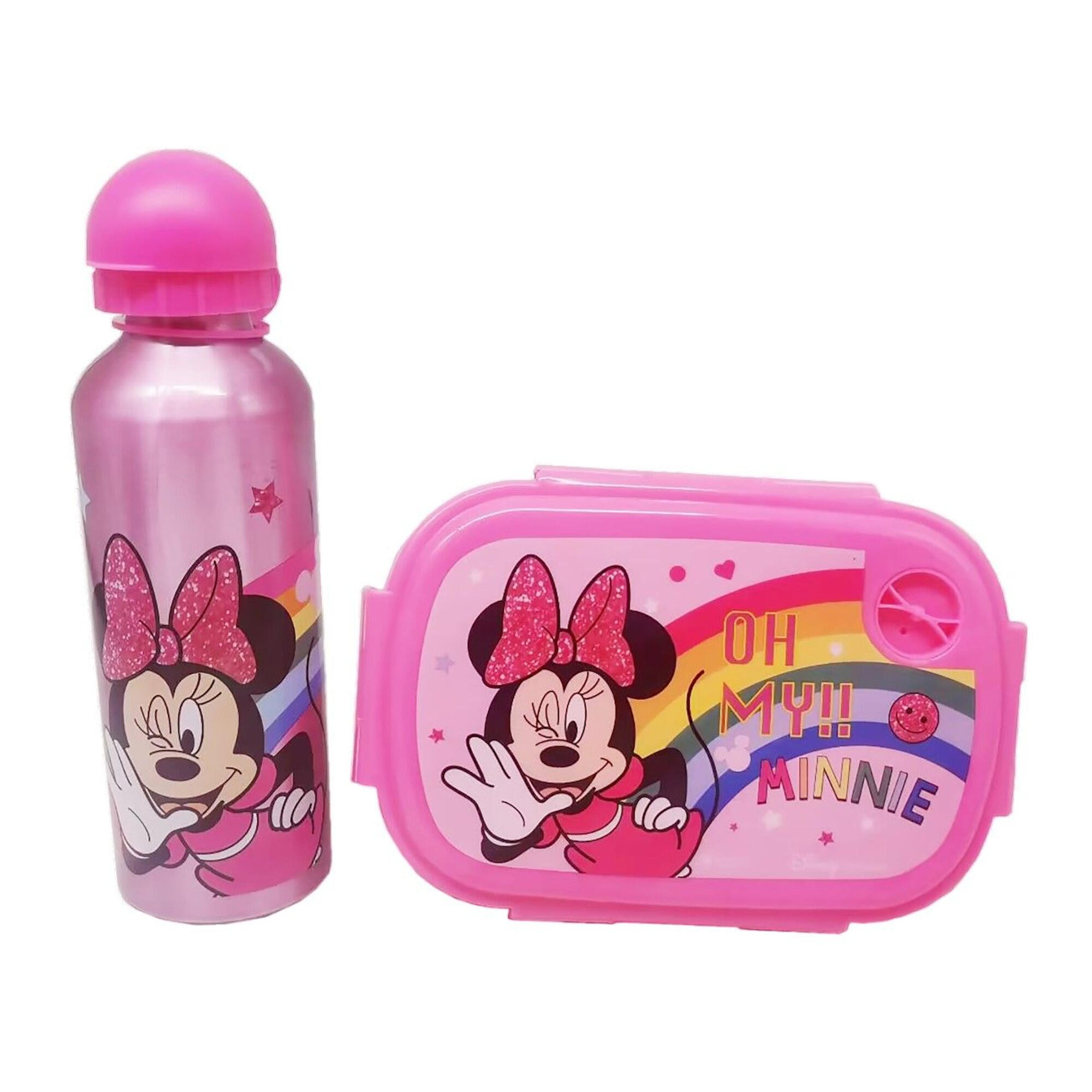 Coffret sandwich Minnie rose pour enfants, porte-collation et bouteille isotherm 3/3