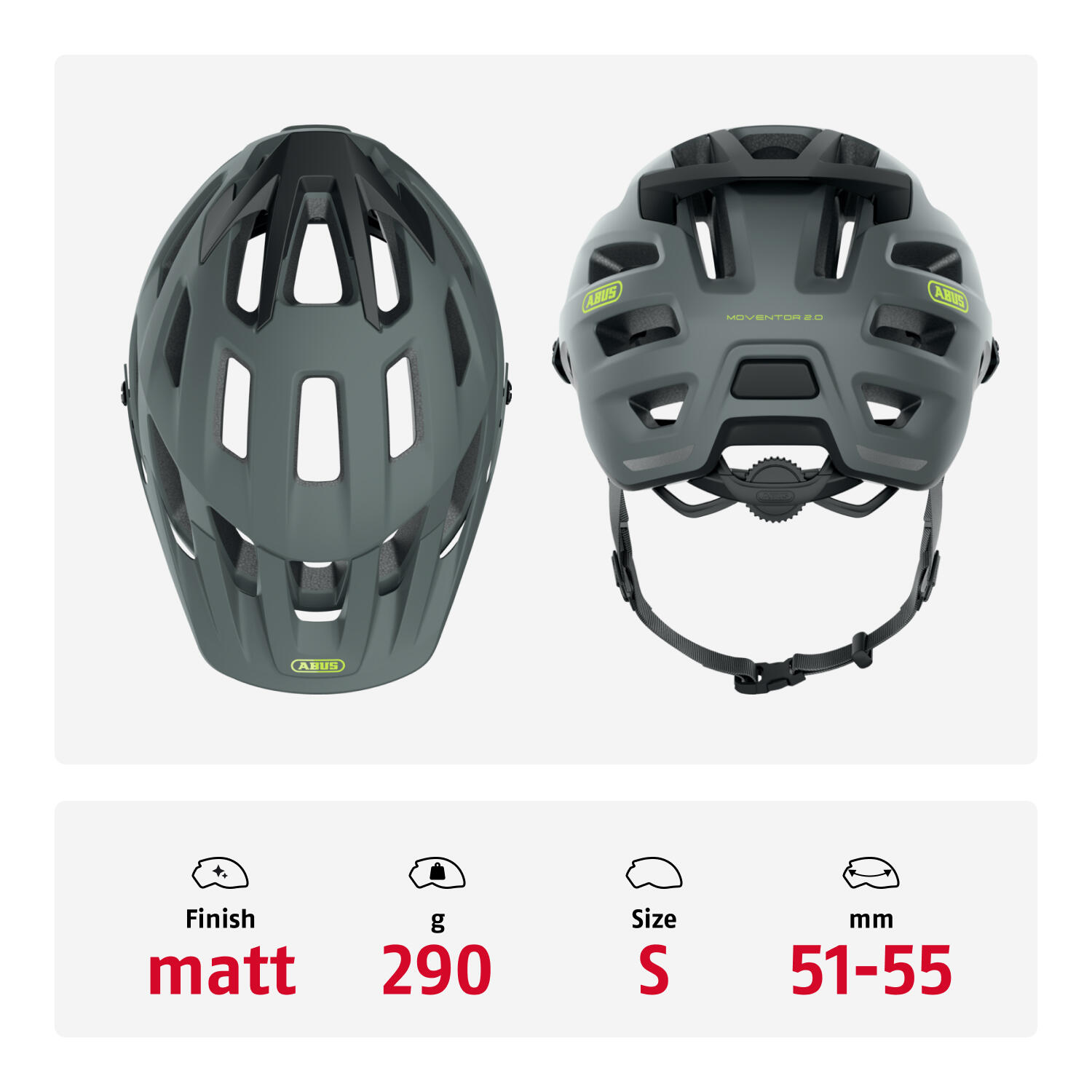 Casque Moventor 2.0 Gris Béton S 51-55 Cm 4/7