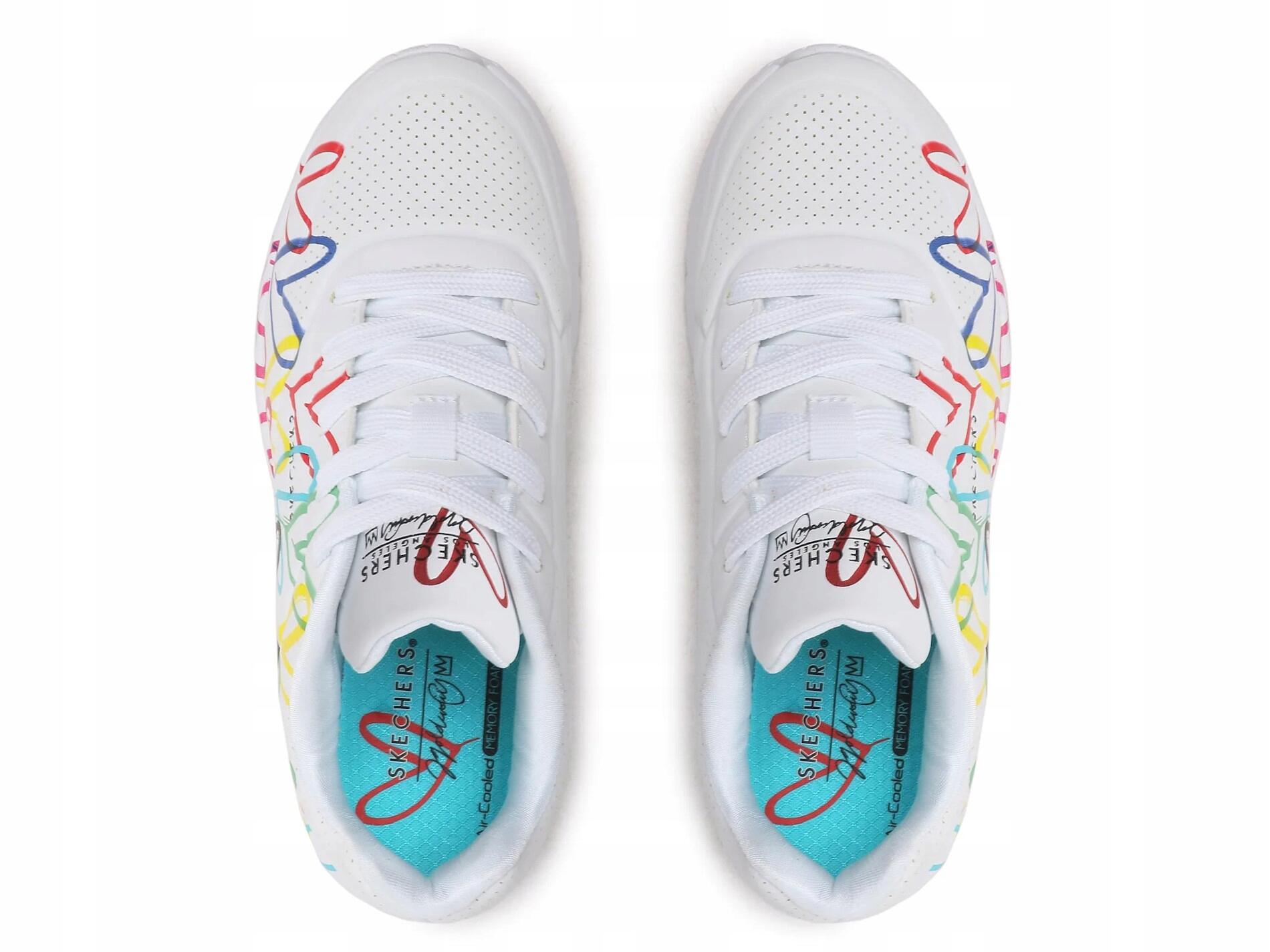 Buty damskie SKECHERS UNO LITE 314064L-WMLT białe w serca sportowe 37,5 6/6