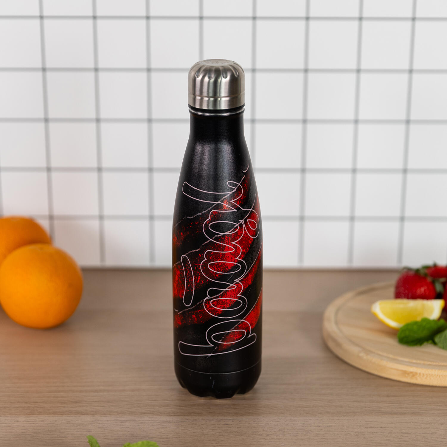 Thermoflasche mit Metalldeckel Lava, 500 ml 5/6