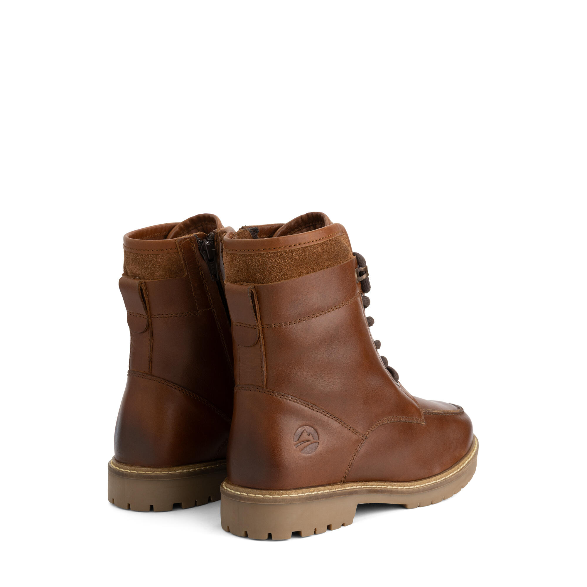 Tronstad Femmes - Bottines à lacets - Doublées de laine - Cognac 2/6