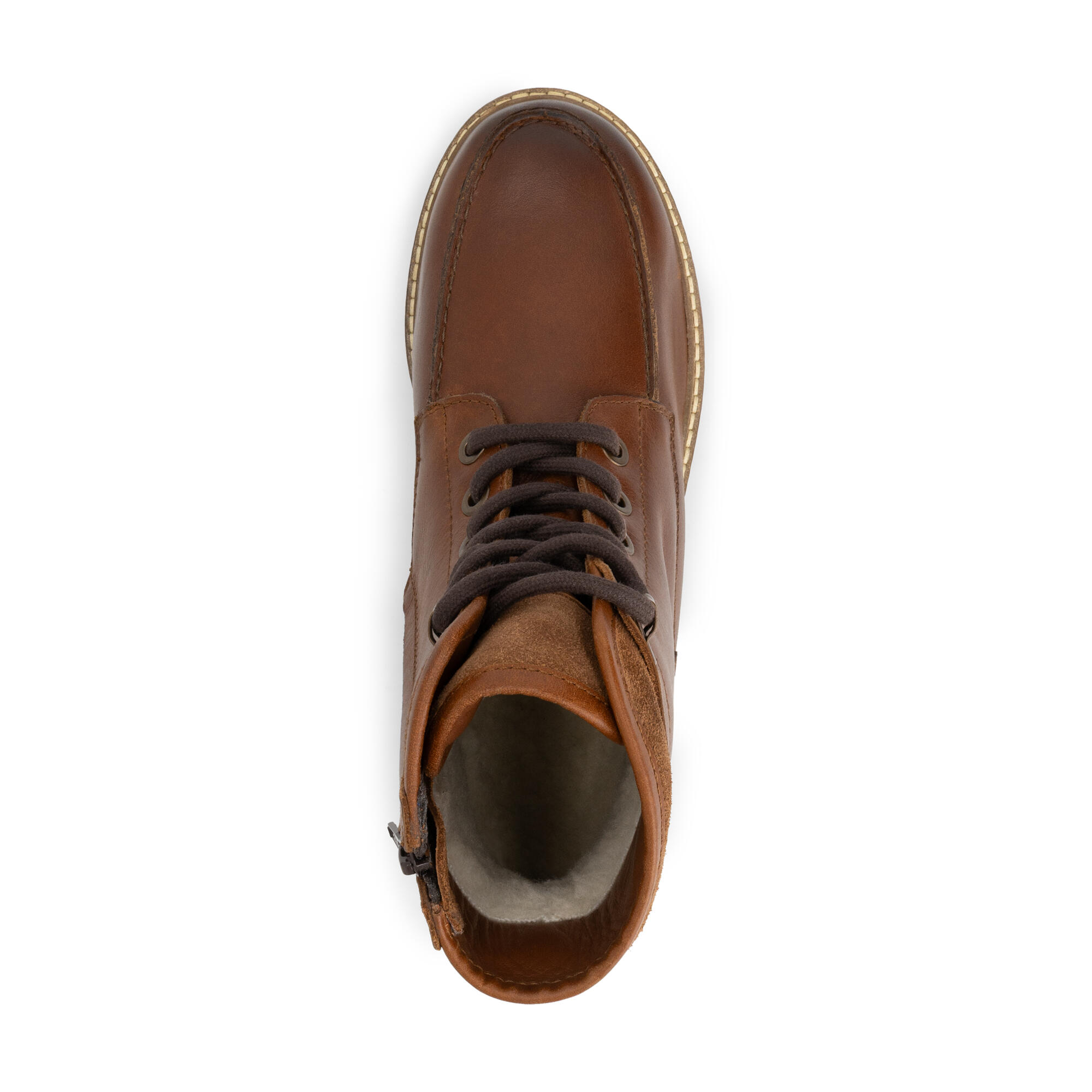 Tronstad Femmes - Bottines à lacets - Doublées de laine - Cognac 5/6