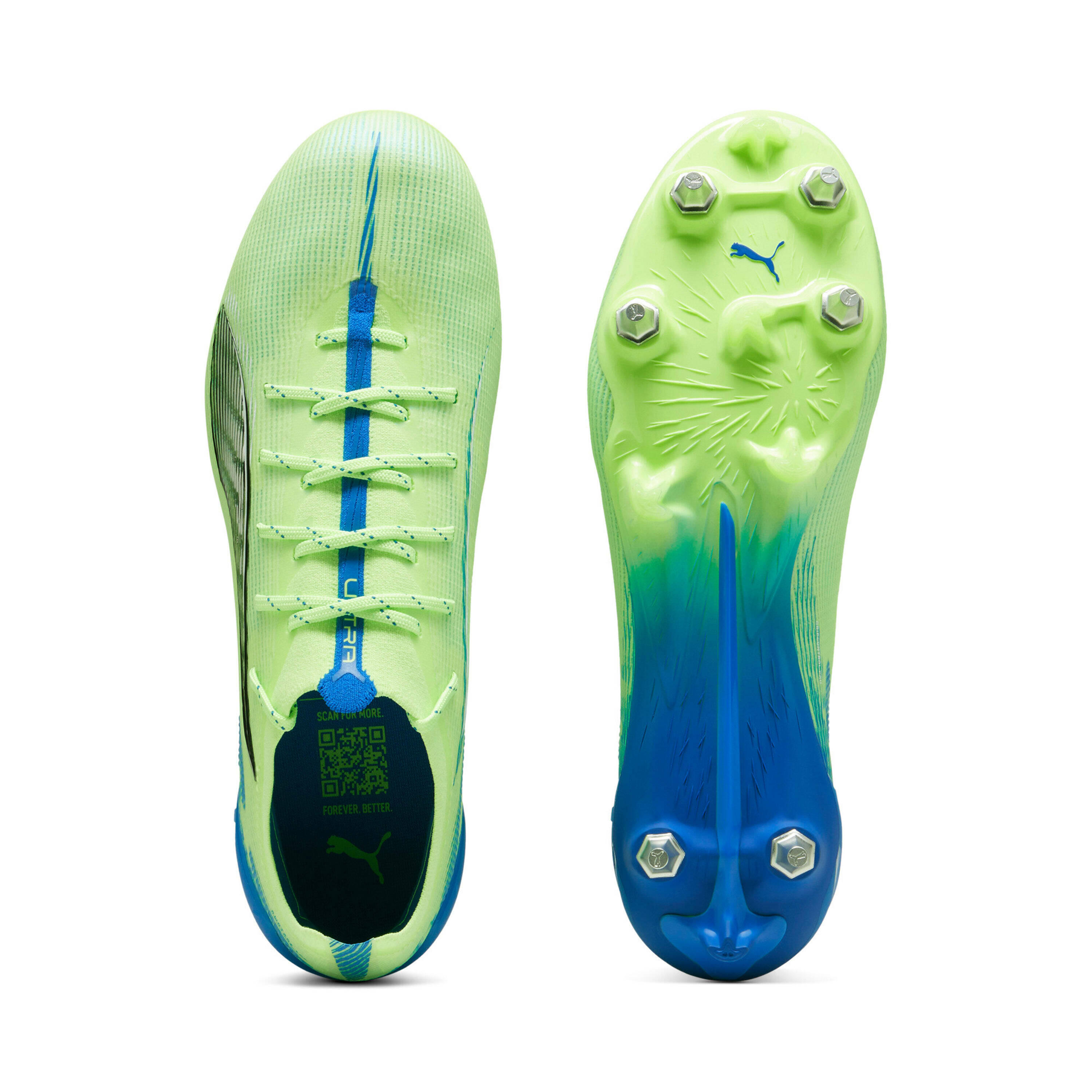 Crampons Puma Ultra 5 Ultimate MxSG Vert et bleu 5/7