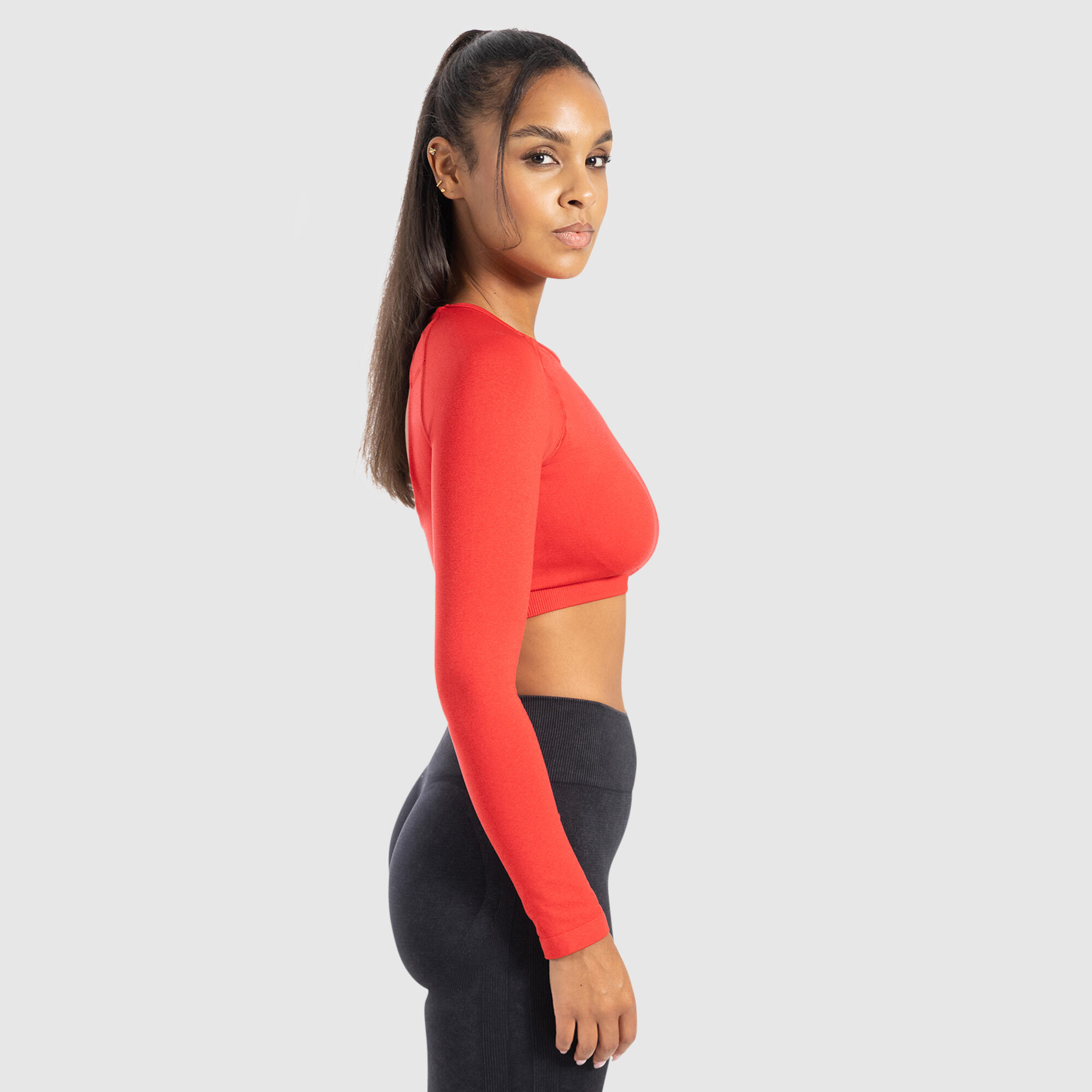 Damen Crop Longsleeve Bethy Rot 2/5