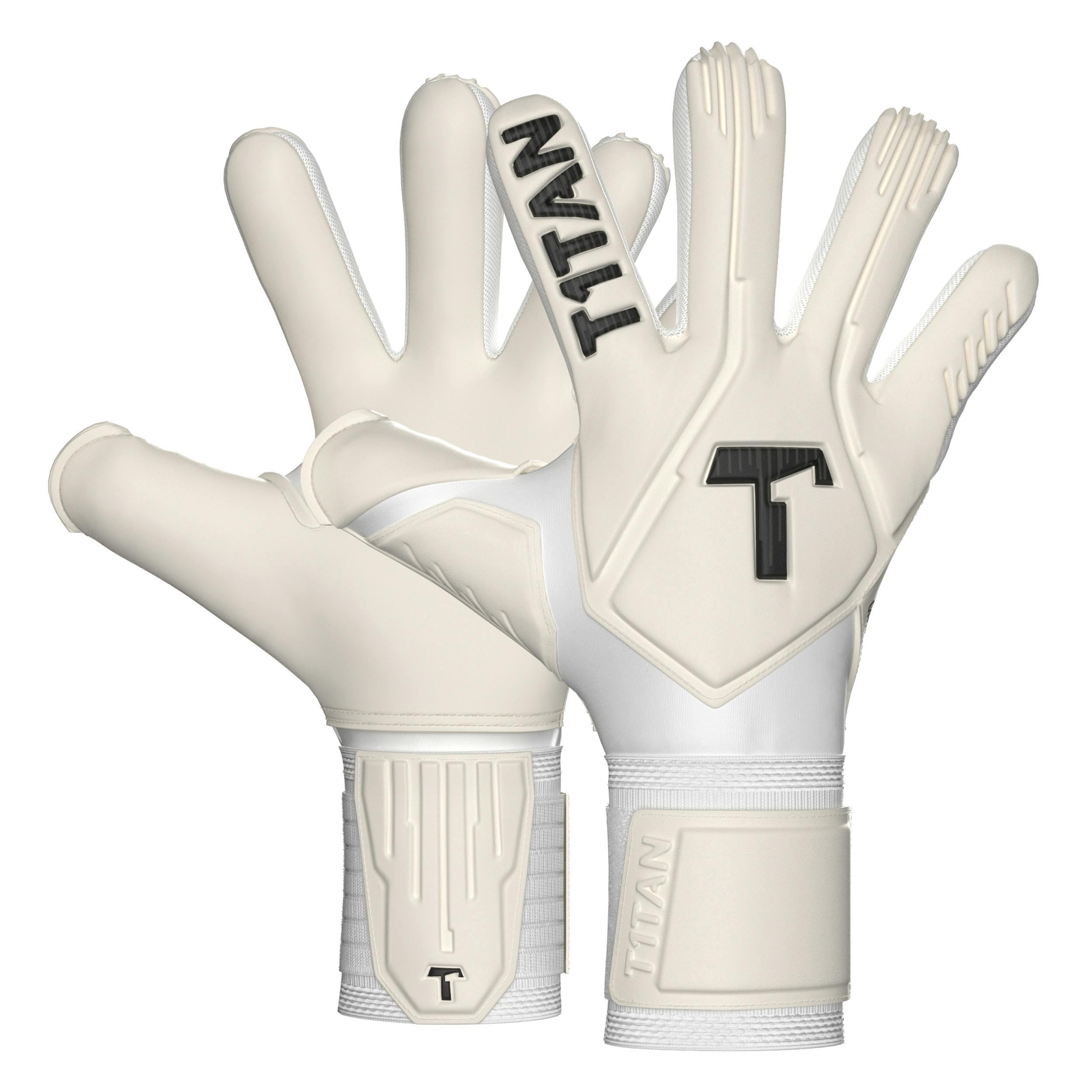 T1TAN Luvas de guarda-redes para adultos - Legend White-Out com proteção para os dedos