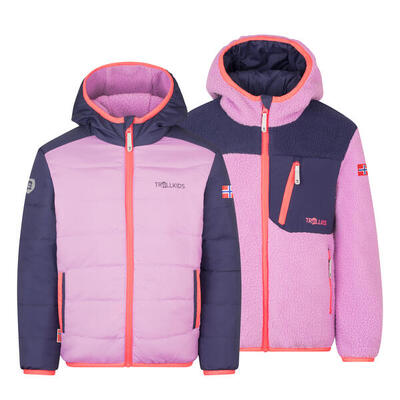 Kinder Doppeljacke Sandvika Helle Beere/Dunkeltürkis/Madeira blau