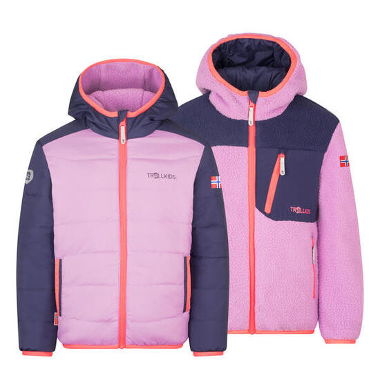 Kinder Doppeljacke Sandvika Helle Beere/Dunkeltürkis/Madeira blau