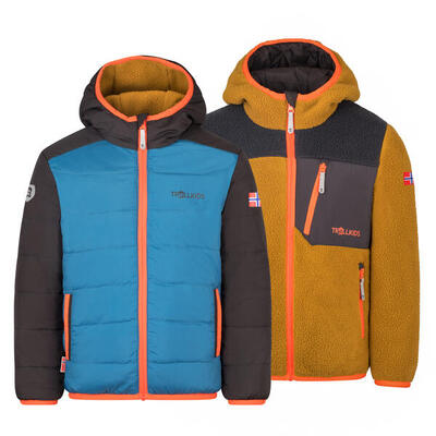 Kinder Doppeljacke Sandvika Helle Beere/Dunkeltürkis/Madeira blau