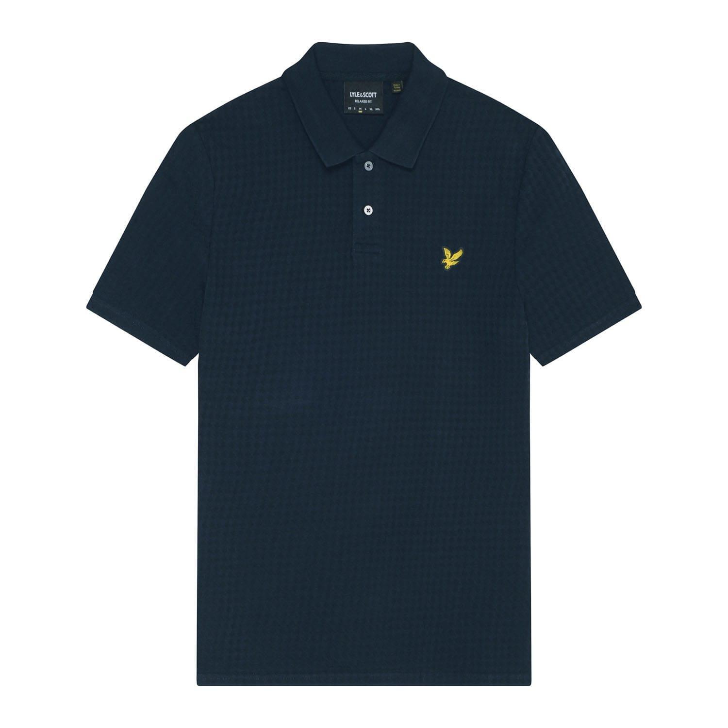 LYLE AND SCOTT Mens Micro Argyle Polo Shirt (Blue)