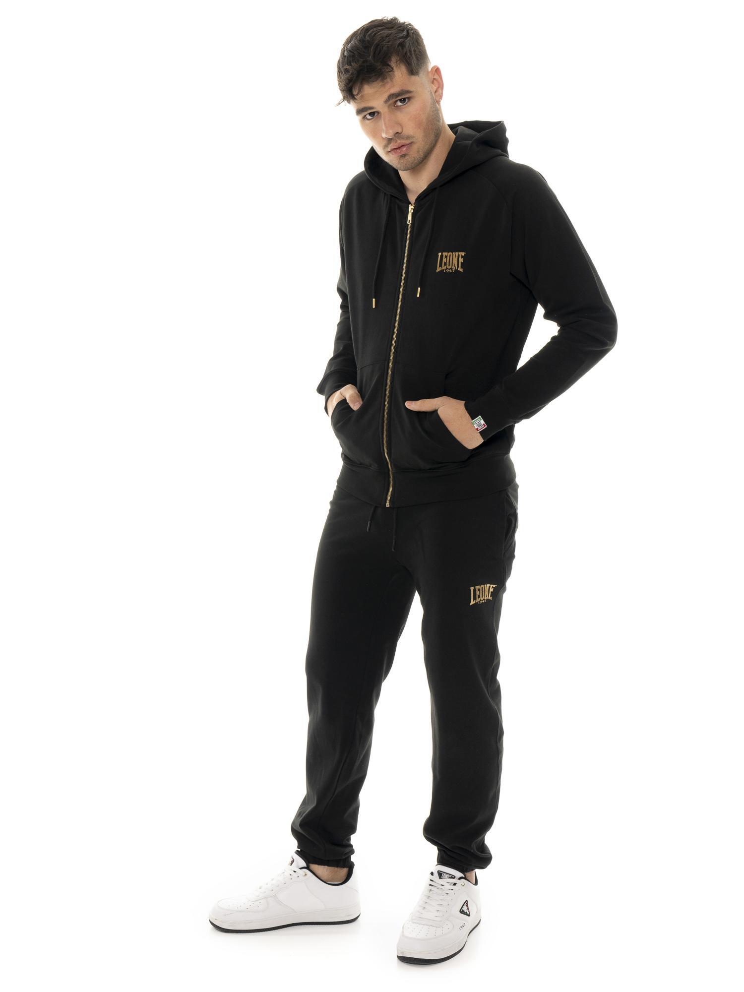 Sudadera de hombre de algodón no perchado con capucha Leone Stripe Gold 2/5