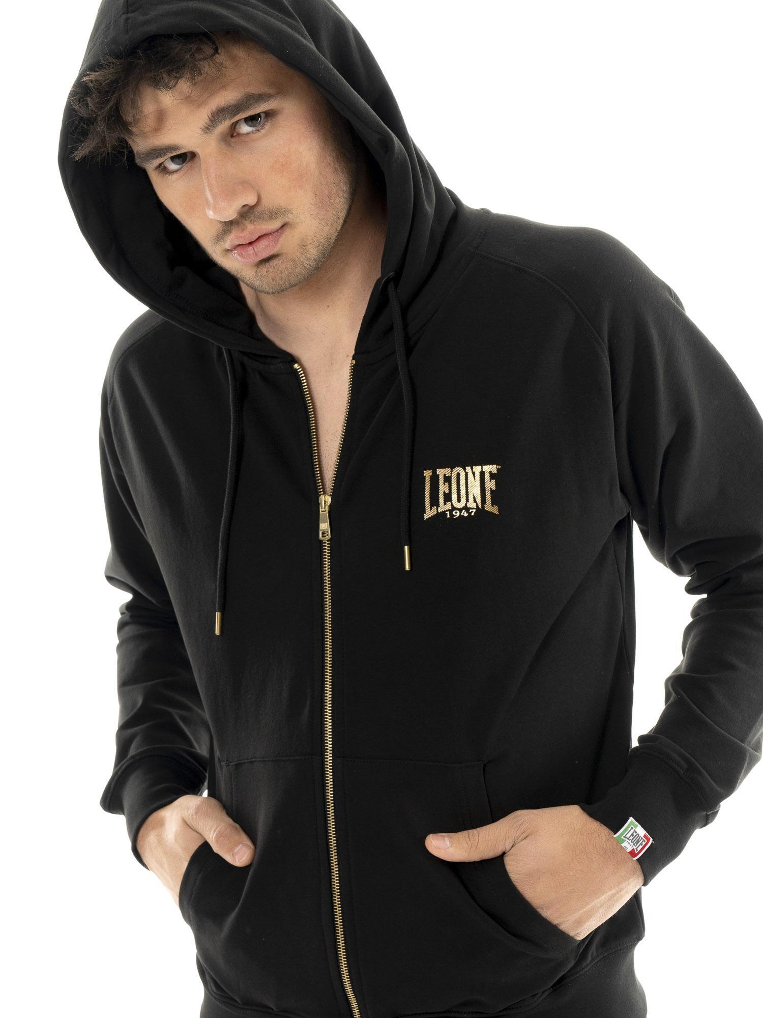 Sudadera de hombre de algodón no perchado con capucha Leone Stripe Gold 5/5