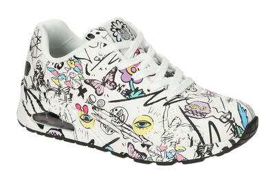 Skechers Uno Schuhe weiß schwarz bunt Vexx Doodle 177972