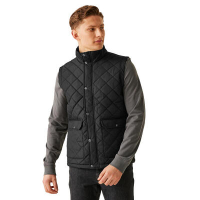 Gewatteerde bodywarmer voor heren (zwart)