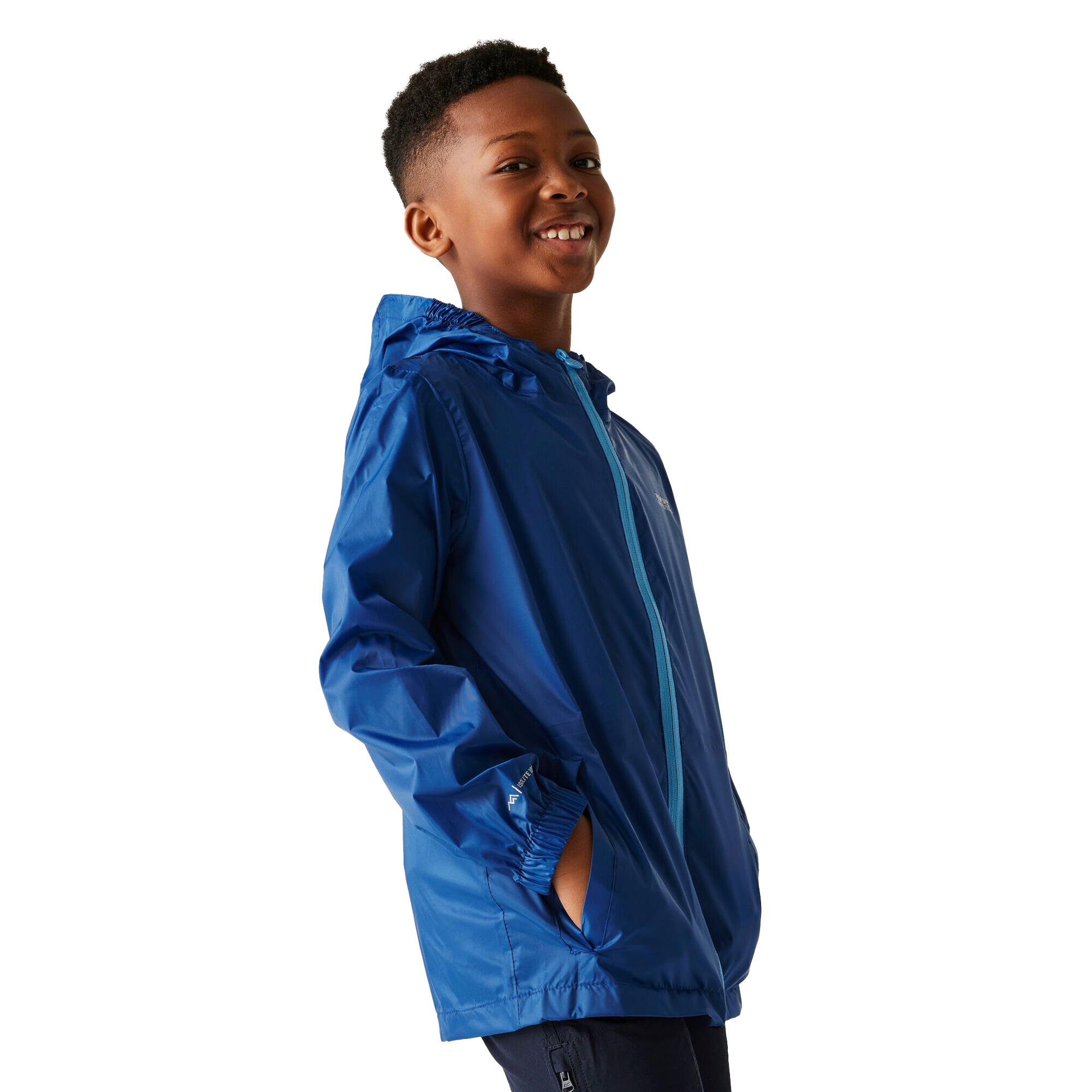 Giacca Impermeabile Bambini Regatta Pack It III Olympian Blue Blu Eliseo 4/5