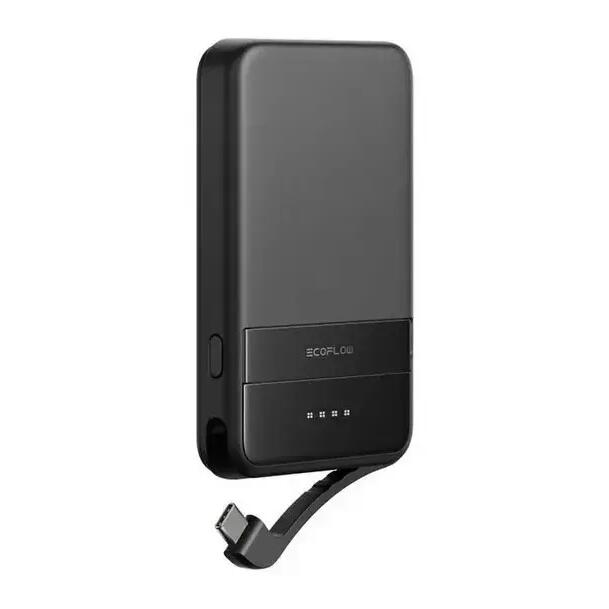 EcoFlow Rapid 5000 Magnetic Power Bank - Qi2 15W Wireless Charging, Black
