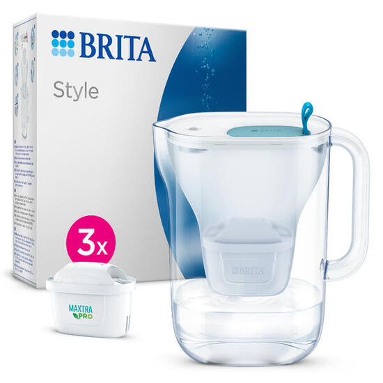 BRITA Carafe filtrante Style Cool 2.4L bleu