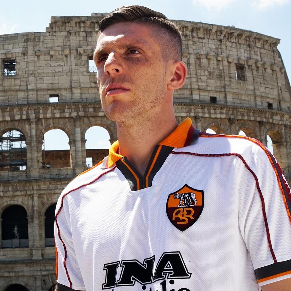 Koszulka piłkarska retro dla dorosłych AS Roma 1998-99 Wyjazdowa - Biała