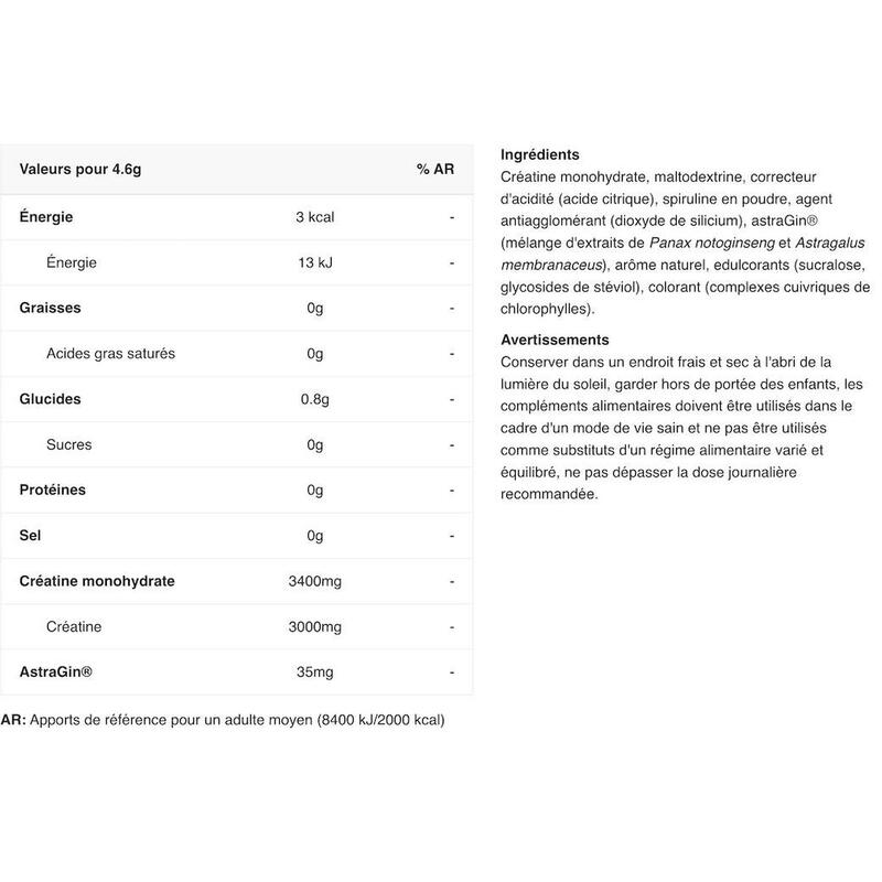 Créatine Creapure® Performance Creatine - Limonade à la Menthe Fraîche 300g