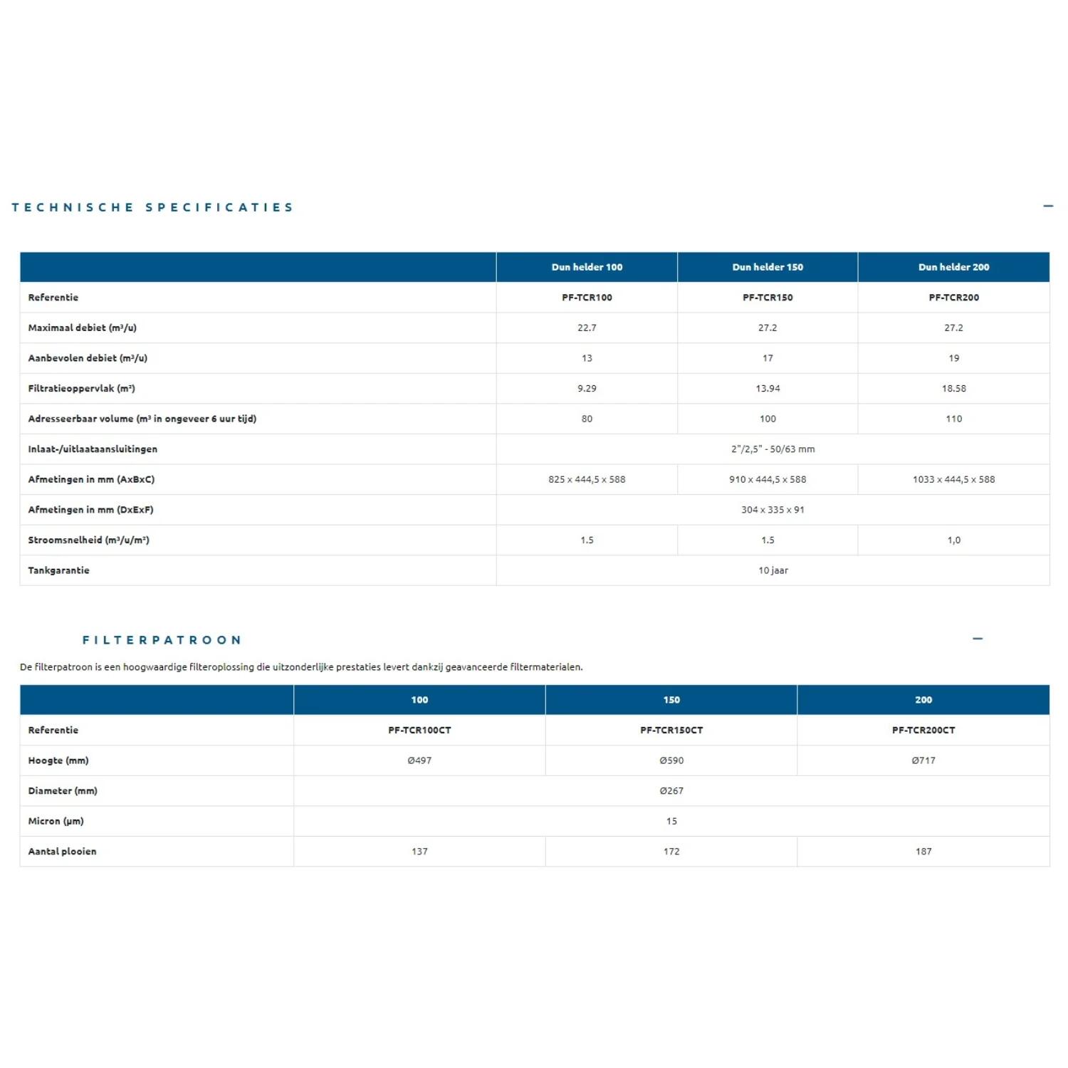 Sistema di filtrazione a cartuccia per piscine fino a 100 m³ - Poolex PF-TCR150 6/6