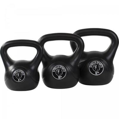 Kettlebells - kunststof - 8 kg. 10 kg & 12 kg - set van 3