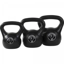 LOT DE 3 KETTLEBELLS NOIRS EN PLASTIQUE | MUSCULATION | 8KG, 10KG ET 12KG