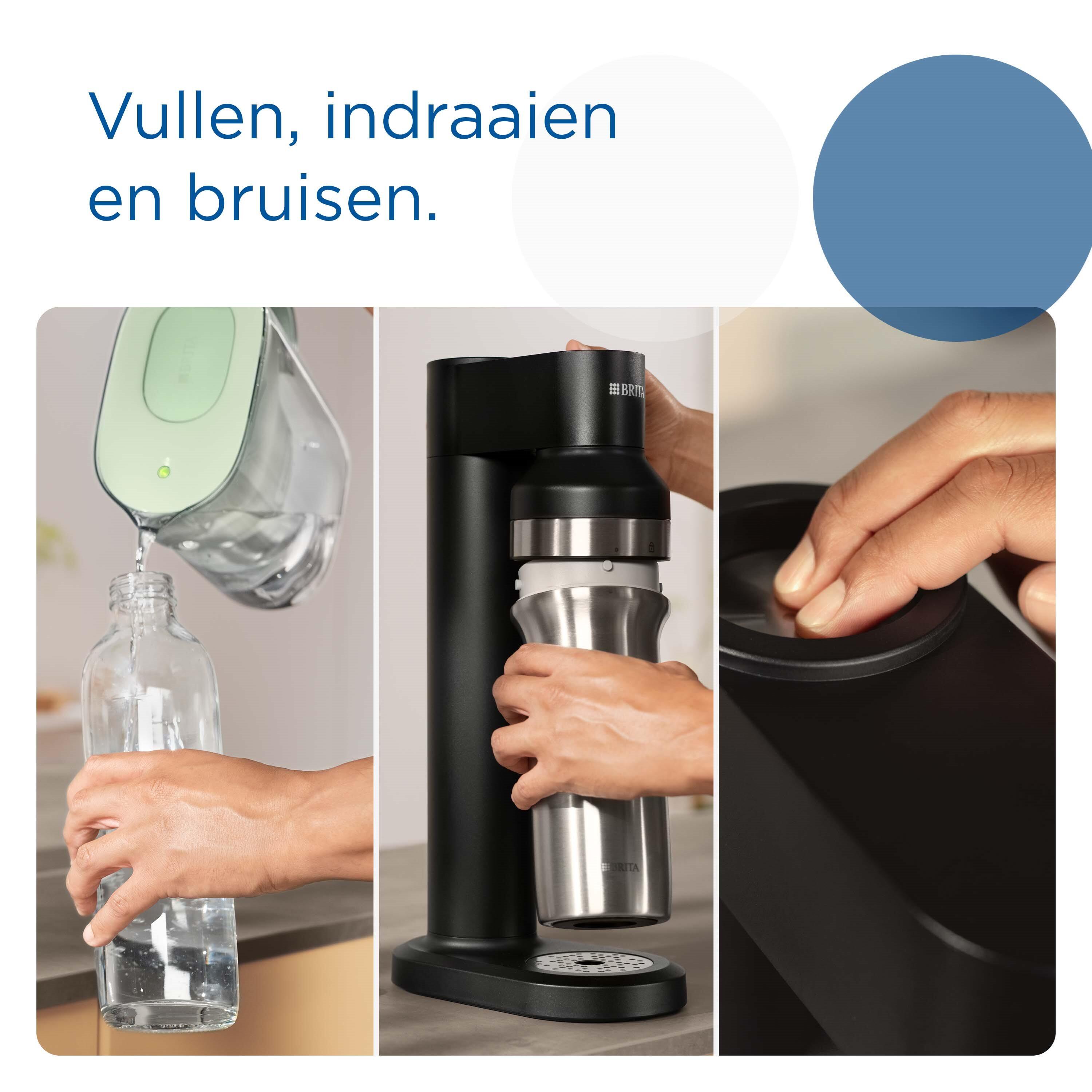 BRITA SodaTRIO Glazen Fles Set van 2 Single Unit 5/6